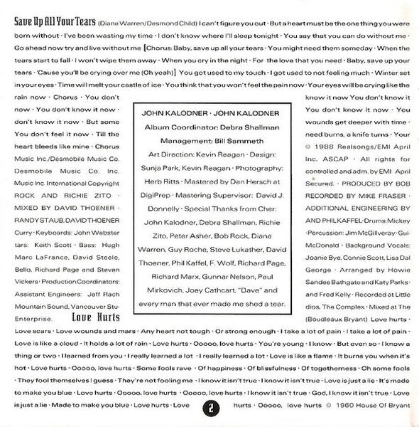 Cher : Love Hurts (CD, Album, RE)