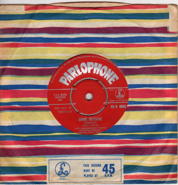 Mike Sarne : Come Outside (7", Single)