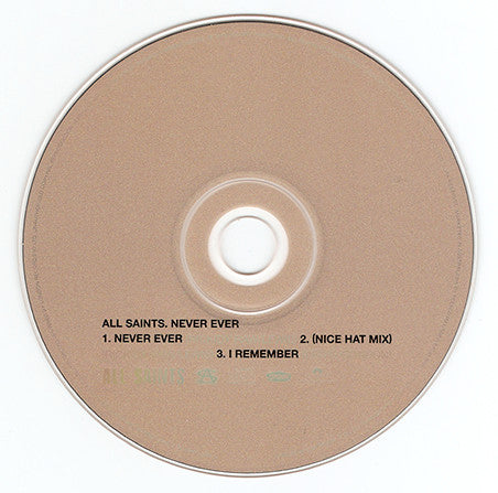 All Saints : Never Ever (CD, Single, Car)