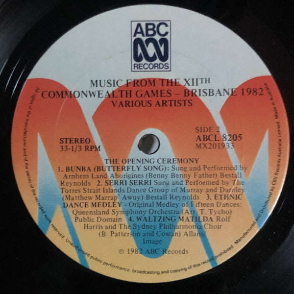 Various : Music From The XIIth Commonwealth Games Brisbane 1982 (LP, Album)