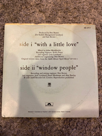 Sam Brown : With A Little Love (7", Single)
