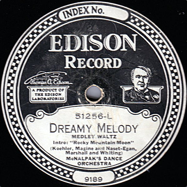 Ernest L. Stevens' Trio / McNalpak's Dance Orchestra : When You Dance With A Wonderful Girl / Dreamy Melody (Edison Disc)