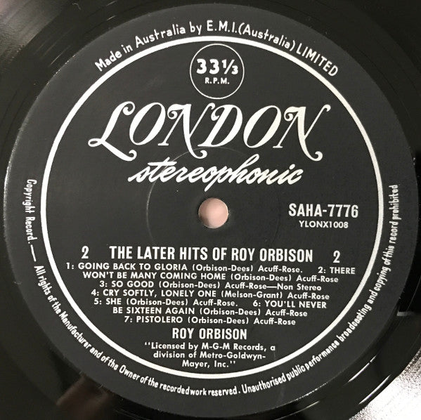 Roy Orbison : His Later Hits (LP, Comp)