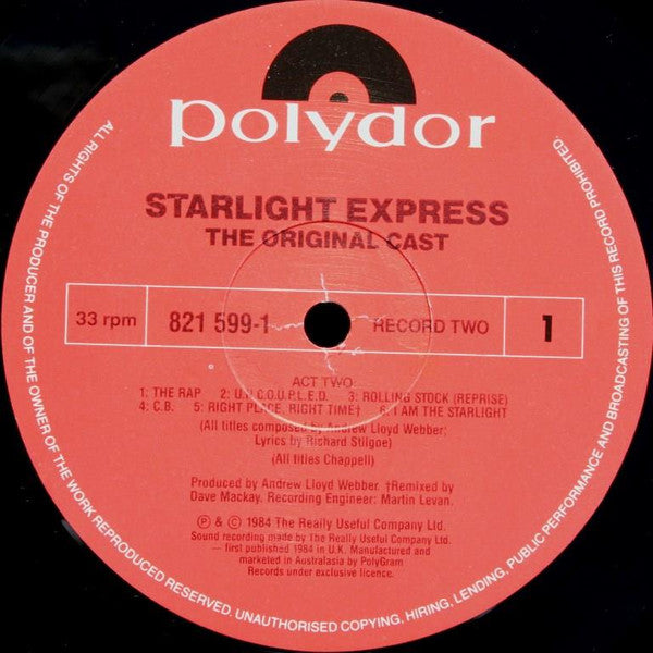 Andrew Lloyd Webber : Starlight Express - The Original Cast (2xLP, Album, Gat)