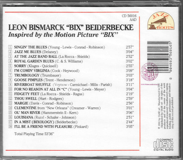 Bix Beiderbecke : Leon Bismarck "Bix" Beiderbecke (Inspired By The Motion Picture Bix) (CD, Comp)