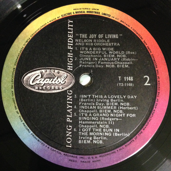 Nelson Riddle : The Joy Of Living (LP, Album, Mono)