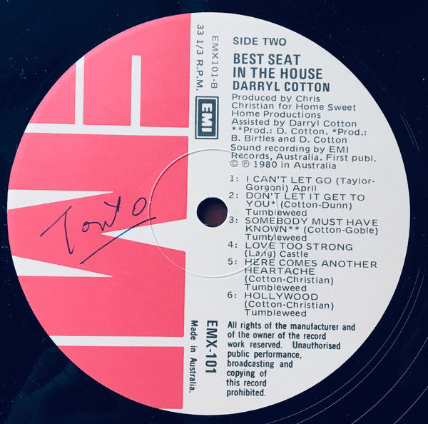 Darryl Cotton : Best Seat In The House (LP, Album)