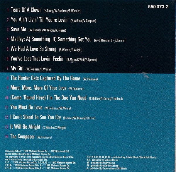 Smokey Robinson & The Miracles* : Tears Of A Clown (CD, Comp)