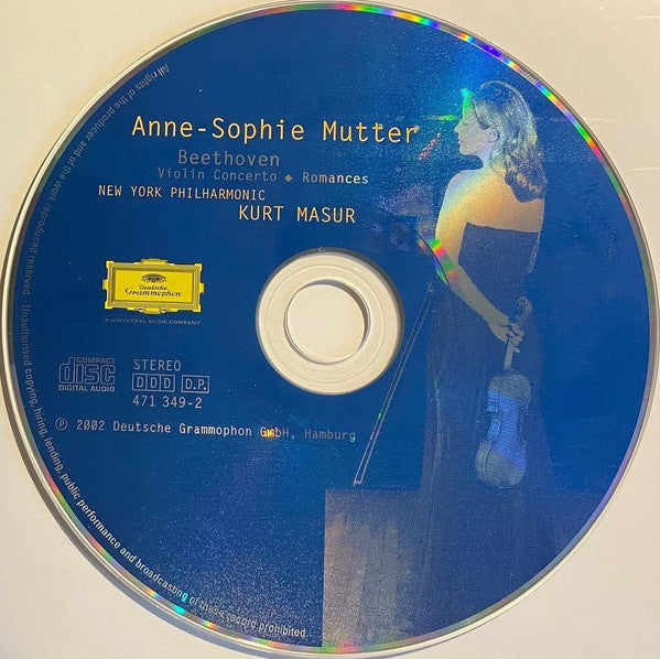 Beethoven* - Anne-Sophie Mutter, New York Philharmonic, Kurt Masur : Violin Concerto • Romances (CDi, Album, Dig)