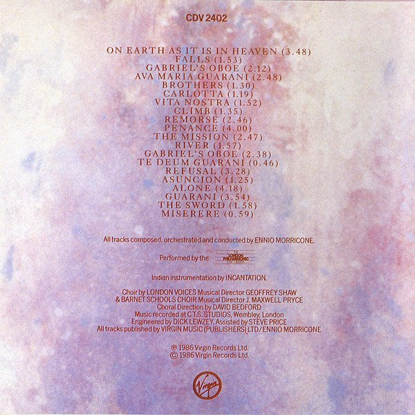 Ennio Morricone : The Mission (Original Soundtrack From The Film) (CD, Album, RE)