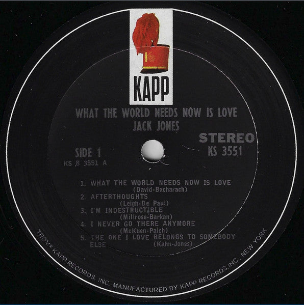 Jack Jones : What The World Needs Now Is Love! (LP, Album, Pit)