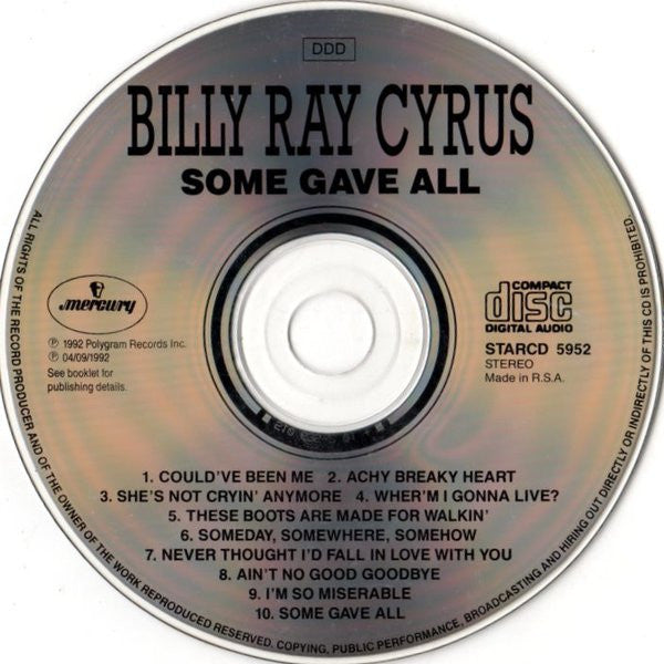 Billy Ray Cyrus : Some Gave All (CD, Album)