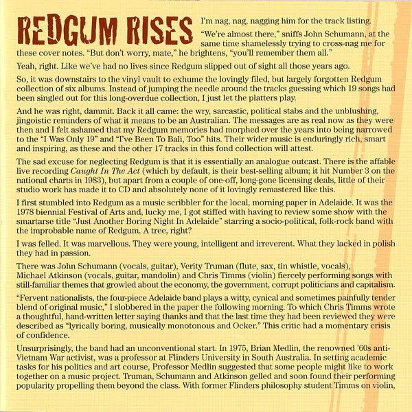 Redgum : Against The Grain (CD, Comp, RM)