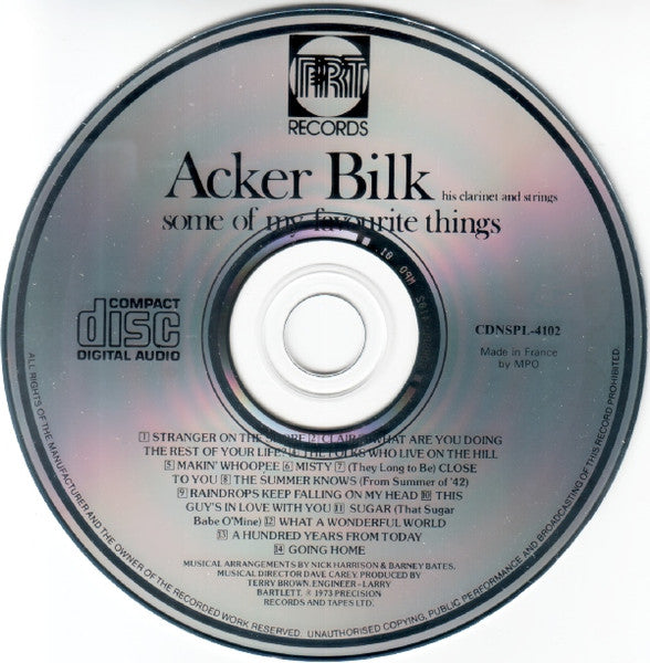 Acker Bilk : Some Of My Favourite Things (CD, Album)