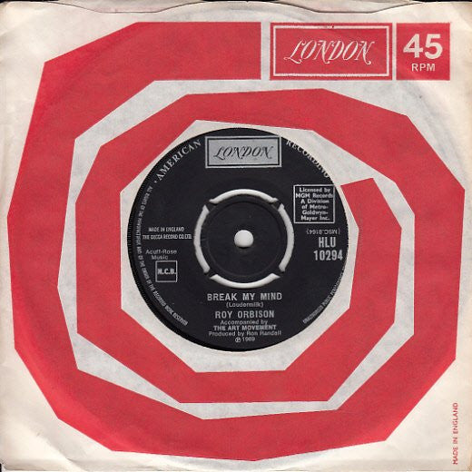 Roy Orbison : Break My Mind (7", Single)