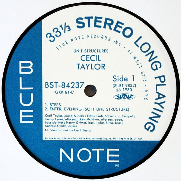 Cecil Taylor = セシル・テイラー* : Unit Structures = ユニット・ストラクチャーズ (LP, Album, RE)