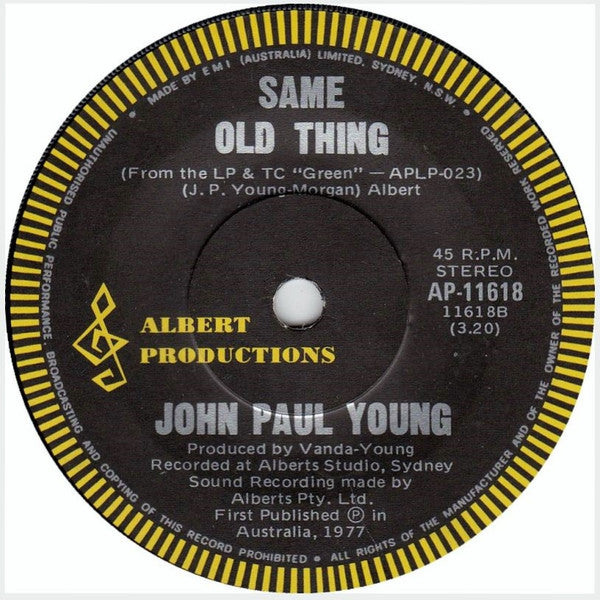 John Paul Young : Standing In The Rain / Same Old Thing (7")