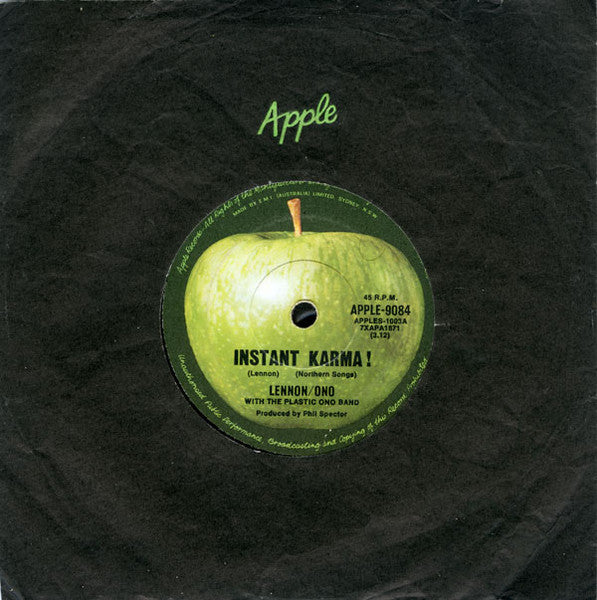 John Lennon & Yoko Ono With The Plastic Ono Band : Instant Karma ! (7", Single)