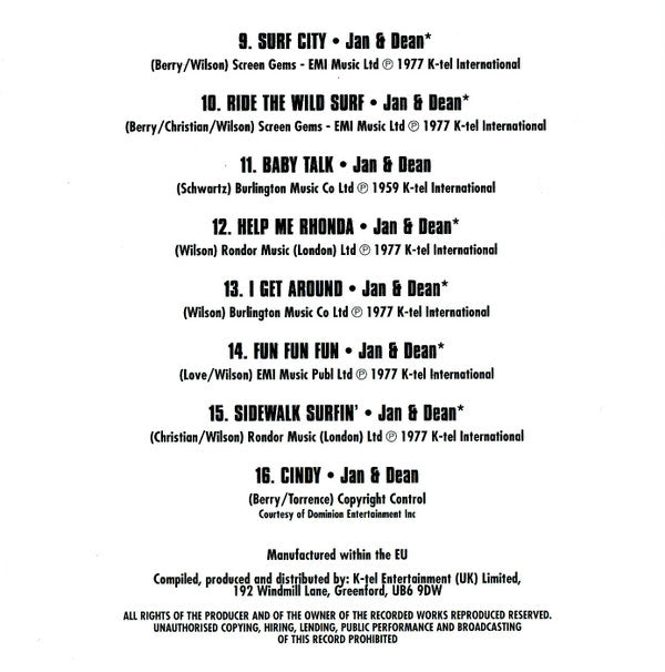 The Beach Boys and Jan & Dean : Surfin' Back To Back (CD, Comp)
