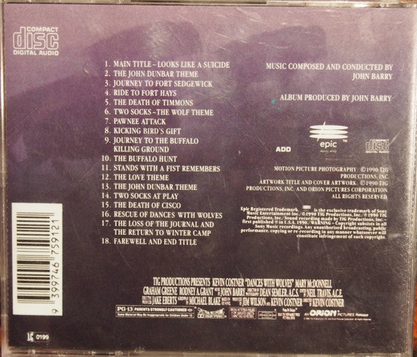John Barry : Dances With Wolves (Original Motion Picture Soundtrack) (CD, Album, Dis)