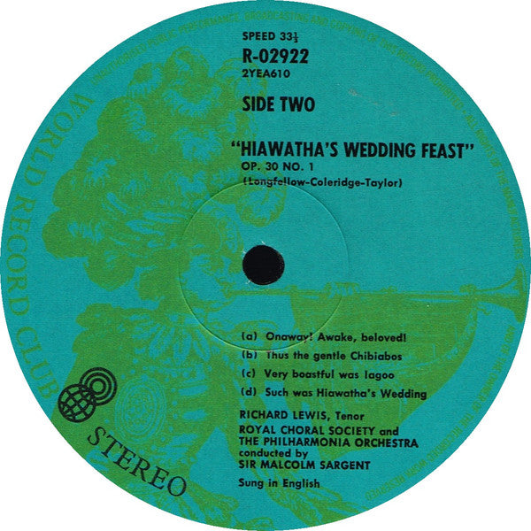 Samuel Coleridge-Taylor : Hiawatha's Wedding Feast (LP, Album, Club)
