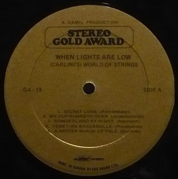 Carlini's World Of Strings : When Lights Are Low (LP)