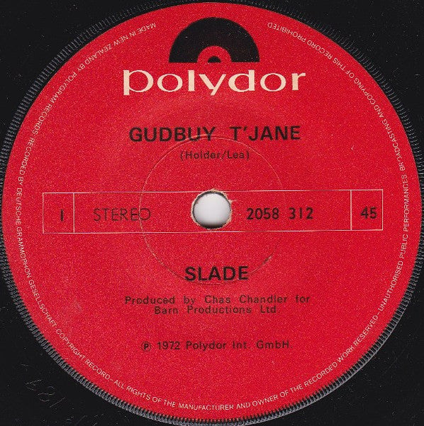 Slade : Gudbuy T' Jane (7", Single)