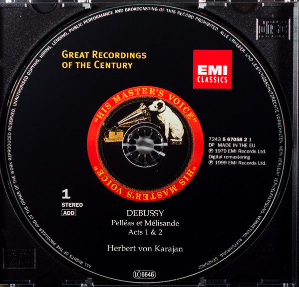 Claude Debussy, Herbert Von Karajan, Berliner Philharmoniker : Pelléas Et Mélisande (3xCD, Album, RM, Car)