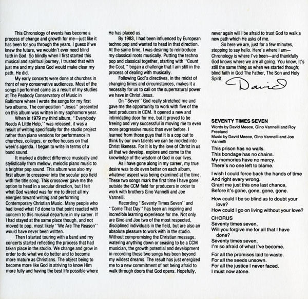 David Meece : Chronology (CD, Album, Comp, RE)