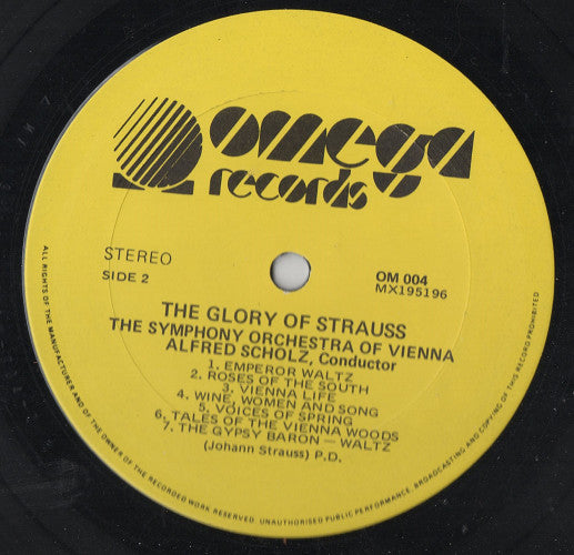 Johann Strauss Jr., The Symphony Orchestra Of Vienna Conducted By Alfred Scholz : The Glory Of Strauss (LP)