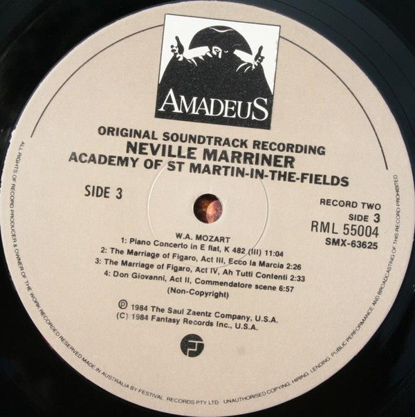 Wolfgang Amadeus Mozart - Neville Marriner*, Academy Of St. Martin-In-the-Fields* : Amadeus (Original Soundtrack Recording) (2xLP, Album, Gat)