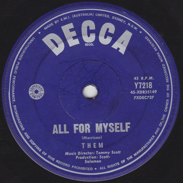 Them (3) : Here Comes The Night (7", Single)