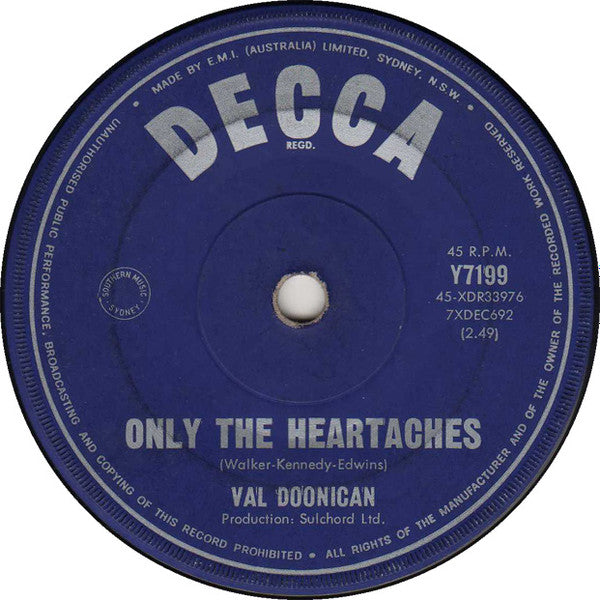 Val Doonican : Walk Tall (7", Single)