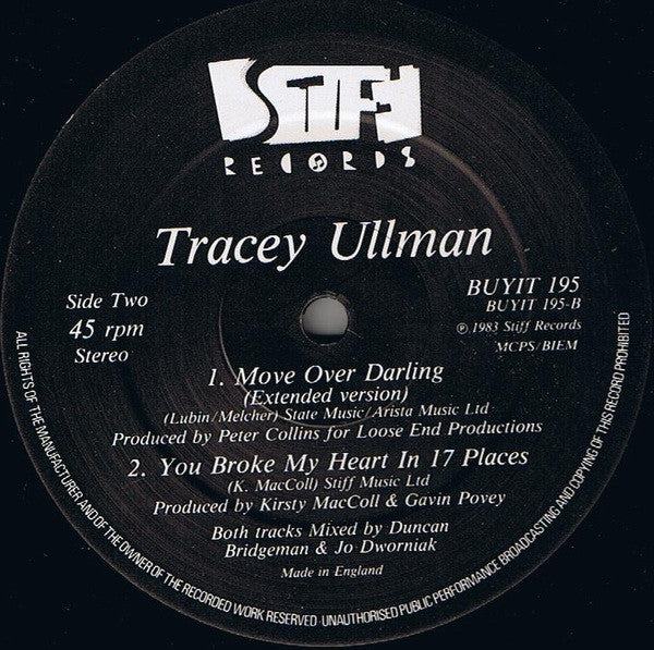 Tracey Ullman : Move Over Darling (12")