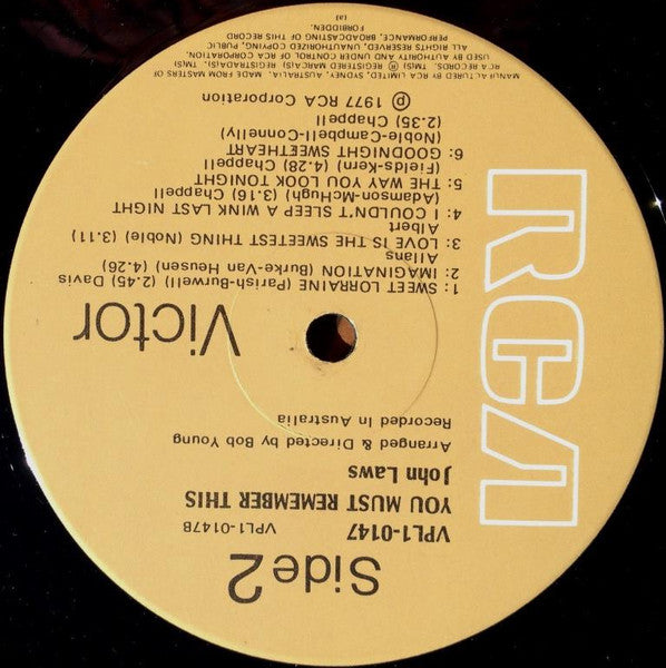 John Laws (3) : You Must Remember This (LP, Album)