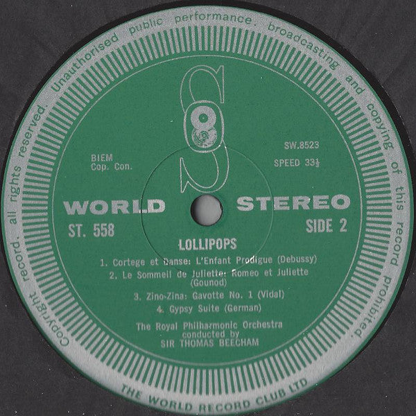 Sir Thomas Beecham Conducting Royal Philharmonic Orchestra : Lollipops (LP, Comp, Club)