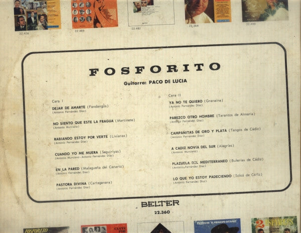 Fosforito Guitarra Paco De Lucía : Fosforito (LP, Album, RE)