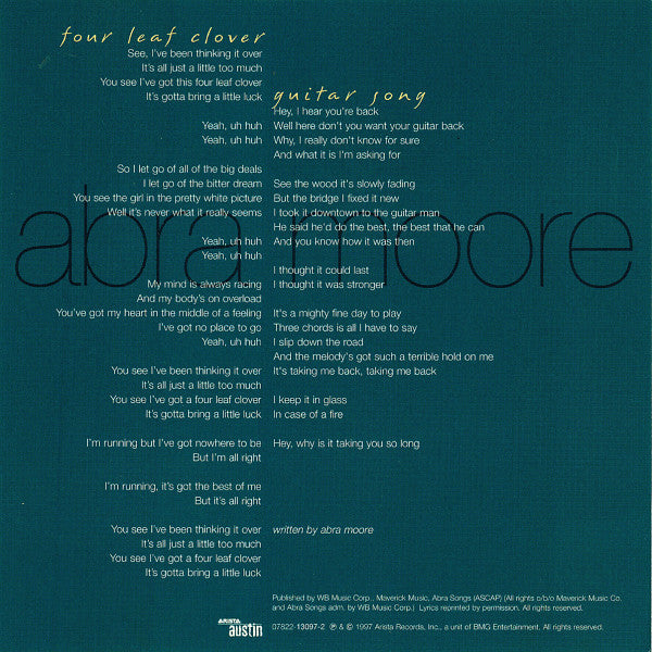 Abra Moore : Four Leaf Clover (Minimax, Single)