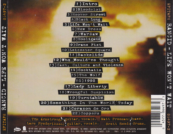 Rancid : Life Won't Wait (CD, Album)
