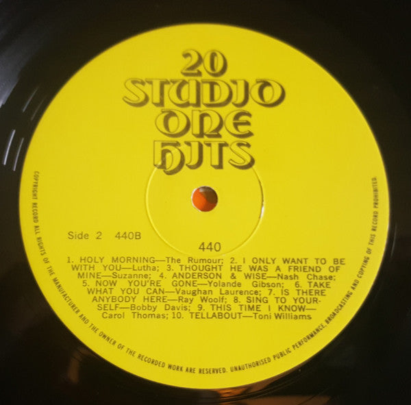 Various : 20 Studio One Hits (LP, Comp)