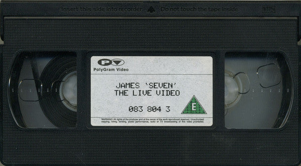 James : Seven - The Live Video (VHS, PAL)