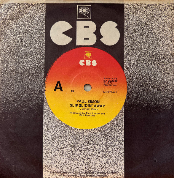 Paul Simon : Slip Slidin' Away (7", Single)