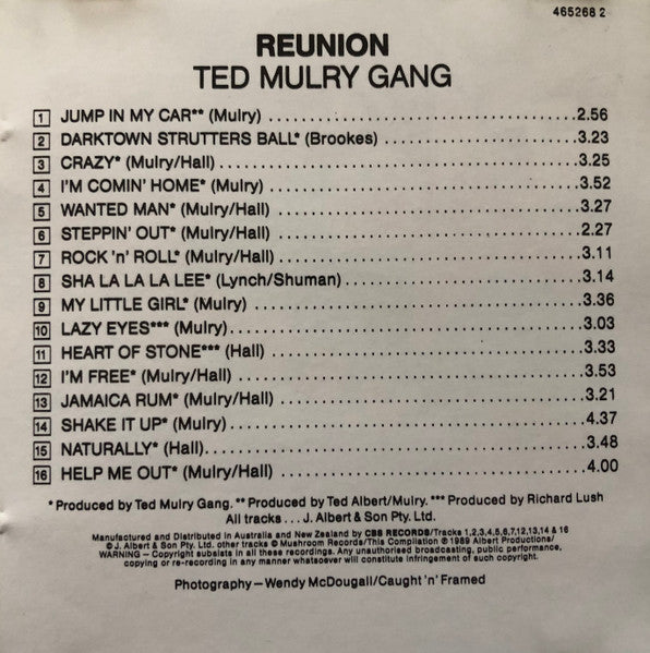 Ted Mulry Gang : Reunion (CD, Comp)