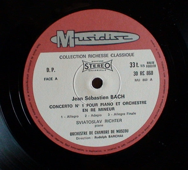 Johann Sebastian Bach - Sviatoslav Richter, Moscow Chamber Orchestra, Rudolf Barshai : Concerto No.1 Pour Piano Et Orchestre / Concerto No.2 Pour Deux Pianos Et Orchestre (LP, RE)
