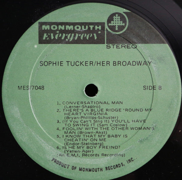 Harry Richman / Sophie Tucker : His Broadway And Hers (LP, Comp)