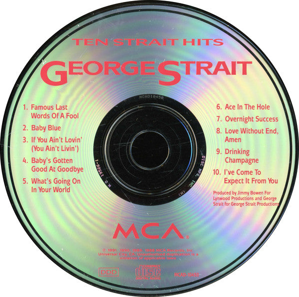 George Strait : Ten Strait Hits (CD, Comp)