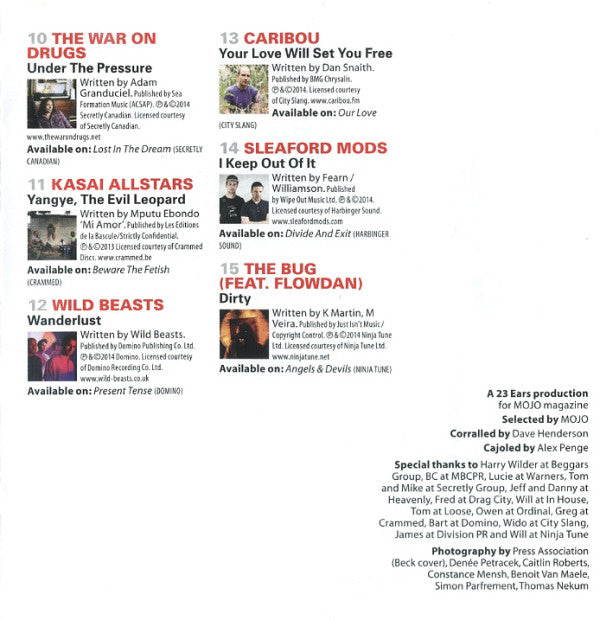 Various : The Best Of 2014 (15 Tracks Hand-Picked By MOJO From The Year's Finest Albums) (CD, Comp)