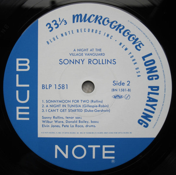 Sonny Rollins : A Night At The "Village Vanguard" (LP, Album, Mono, RE)