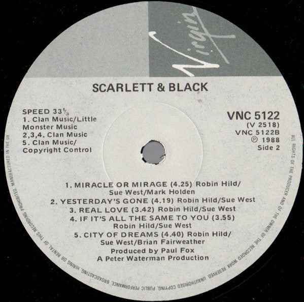 Scarlett & Black : Scarlett And Black (LP, Album)