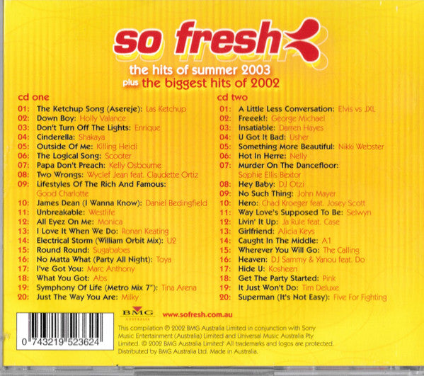 Various : So Fresh: The Hits Of Summer 2003 Plus The Biggest Hits Of 2002 (2xCD, Comp)